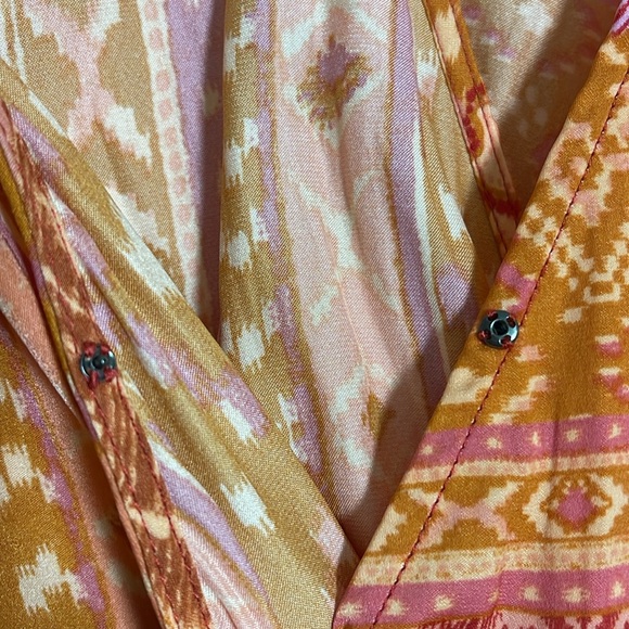 Free People Tied to You Tank Floral Pink / Brown Orange - Picture 6 of 6